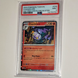 CHANDELURE COSMOS PSA 9 2024 POKEMON CHECKLANE BLISTER PROMO CARD TWM EN #038 - Image 3