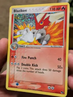 Blaziken 1/17 Holo Rare Pokemon SWIRL TCG POP Series 1 Card LP - Image 5