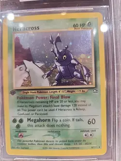 Heracross Neo Genesis 1st Edition Holo Pokemon Card WOTC PSA BGS 7.5 - Image 4