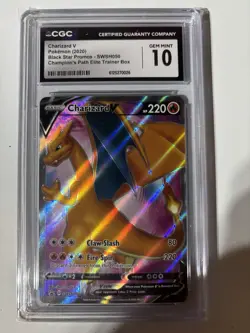 Pokemon TCG Charizard v SWSH Black Star Promos Holo Card - Image 1