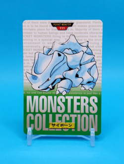 Pokemon Card Japanese - Rhyhorn No. 111 - Bandai Carddass - Green - Image 1