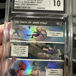 The Death of Gwen Stacy (Borderless) Marvel's Spider-Man Foil CGC Gem 10 Pop 1 - Image 2