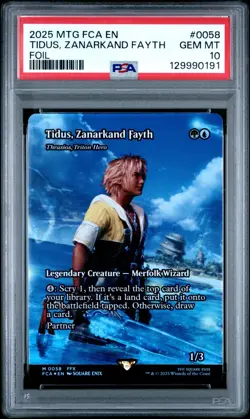 2025 MTG FINAL FANTASY THROUGH THE AGES #0058 TIDUS, ZANARKAND FAYTH PSA 10 - Image 1