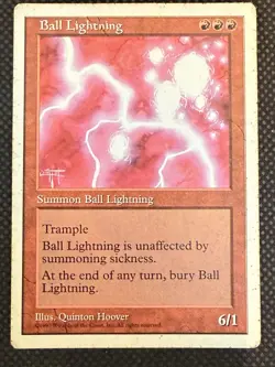 Ball Lightning Magic the Gathering 5th Edition Red Rare Creature 1997 MtG - Image 1