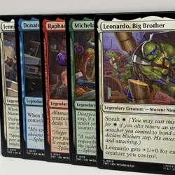 Lot of 5 MTG TMNT Ninja Turtles Leonardo Raphael Michaelangelo Donatello Jennika - Image 1