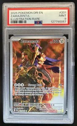 2025 Pokemon Destined Rivals Zamazenta #201/182 PSA 9 - Image 1