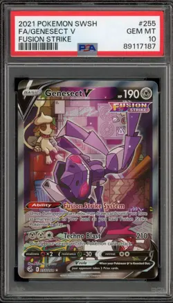 Pokemon Genesect V Fusion Strike Full Alt Art #255 PSA 10 Gem Mint - Image 1