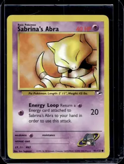 2000 Pokemon Gym Heroes Sabrina's Abra #91/132 - Image 1