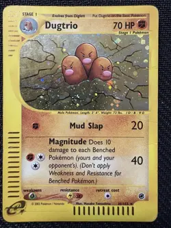 Pokemon TCG Dugtrio Expedition Holo Rare 10/165 Vintage eReader Series 2002 Card - Image 1