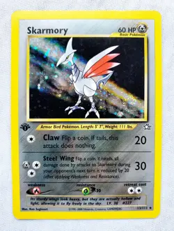FIRST EDITION SKARMORY NEO GENESIS #13 1st Edition Holo Rare 2000 Pokemon SWIRL - Image 1