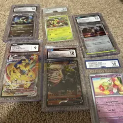 6 Card Pokemon Lot - Graded Cards Include Zeraora And Ursifu - Image 1