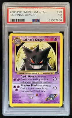 2000 Pokemon Gym Challenge Sabrina's Gengar #29/132 PSA 7 - Image 1
