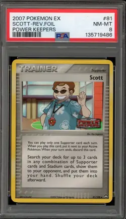 Pokemon Scott EX Power Keepers Reverse Holo #81 PSA 8 - Image 1