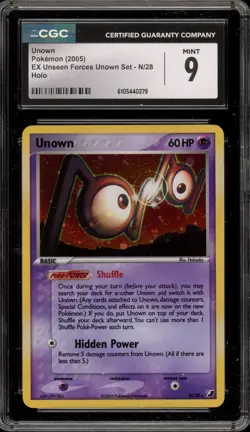 Pokemon Unown EX Unseen Forces Unown Set Holo Rare #N/28 CGC 9 Mint - Image 1