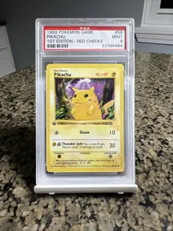 Pokemon PSA 9 1st Edition Base Set Red Cheeks Pikachu - Image 1