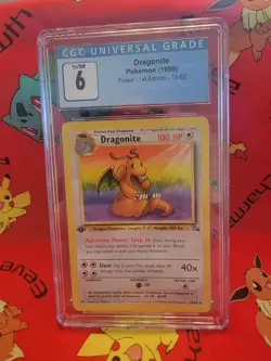 Pokemon 1999 1st Edition Fossil Dragonite Non-holo rare 19/62 NM-Mint CGC 6 - Image 1