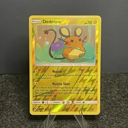 Pokemon TCG Dedenne Reverse Holo Common SM Lost Thunder #84/214 NM - Image 1