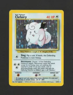 Base Set Clefairy Holo 5/102 WOTC Vintage Pokemon Card LP - Image 1