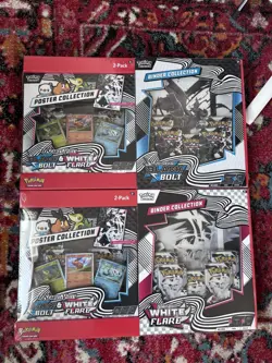 Pokemon TCG Scarlet & Violet Black & White Bolt Flare Binder Poster Box LOT OF 2 - Image 1