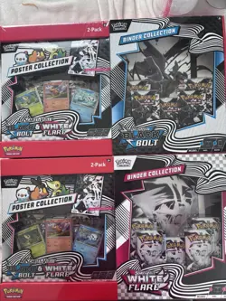 Pokemon TCG Scarlet & Violet Black & White Bolt Flare Binder Poster Box LOT OF 2 - Image 2