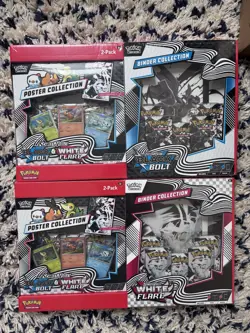 Pokemon TCG Scarlet & Violet Black & White Bolt Flare Binder Poster Box LOT OF 2 - Image 3