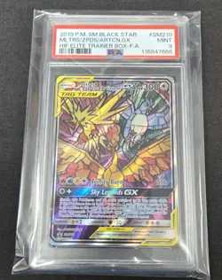 Pokemon Moltres Zapdos Articuno GX Hidden Fates Black Star Promo SM210 PSA 9 - Image 1
