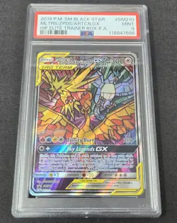 Pokemon Moltres Zapdos Articuno GX Hidden Fates Black Star Promo SM210 PSA 9 - Image 3