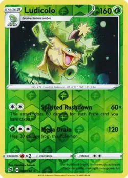 Ludicolo - 009/192 - Rare - Reverse Holo Rebel Clash - NM/M - Image 1