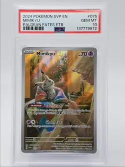 MIMIKYU 2024 POKEMON SVP PALDEAN FATES BLACK STAR PROMO #075 PSA 10 Q5677 - Image 1