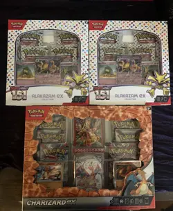 Pokemon 151 Alakazam EX Collection Box x2 + Premium Charizard Ex Collection Box! - Image 1