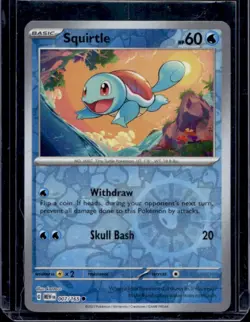 2023 Pokemon SV 151 Squirtle Reverse Holo #007/165 - Image 1