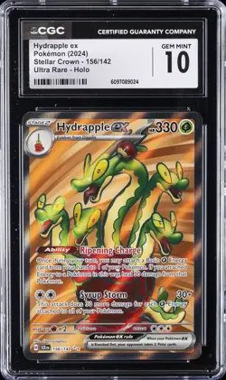 2024 POKEMON STELLAR CROWN ULTRA RARE- HOLO HYDRAPPLE EX CGC 10 GEM MINT - Image 1