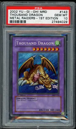Thousand Dragon MRD-143 1st Edition Secret Rare Yugioh PSA 10 *029 - Image 1