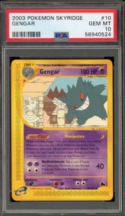 Pokemon Gengar Skyridge NON Holo Rare #10 PSA 10 Gem Mint - Image 1