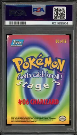 Pokemon Topps Charizard Movie Edition Rainbow Foil #E6 PSA 8 - Image 2