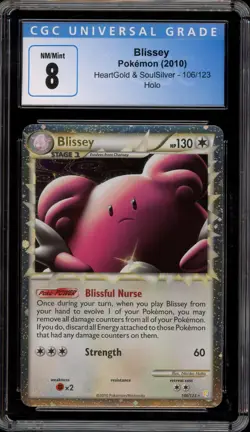 Pokemon Blissey Prime HeartGold & SoulSilver Holo Ultra Rare #106 CGC 8 - Image 1