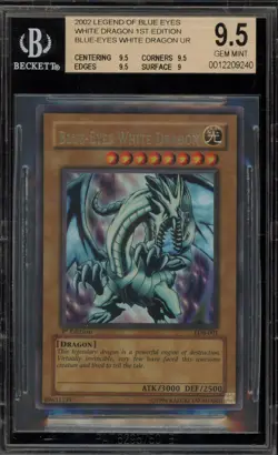 Yu-Gi-Oh! Blue-Eyes White Dragon Legend of Blue Eyes 1st Ed LOB-001 WAVY BGS 9.5 - Image 1