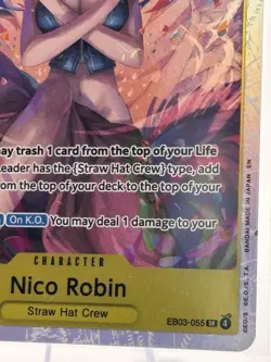 Bandai One Piece CCG Nico Robin EB03-055 Super Rare Full Art Holo 8000 - Image 5
