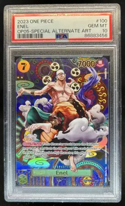 2023 One Piece New Era Enel Special Card Alt Art #OP05-100 PSA 10 GEM MINT - Image 1