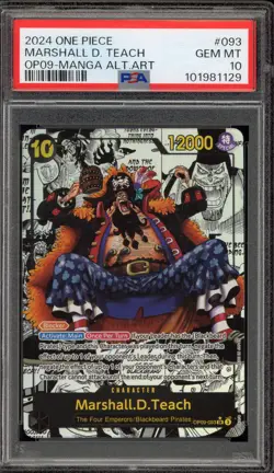 One Piece CCG Marshall.D.Teach Manga Alternate Art OP09-093 PSA 10 Gem Mint - Image 1