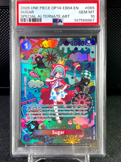 2026 One Piece OP14-EB04 EN SUGAR Special Alternate Art #065 PSA 10 GEM MINT - Image 1