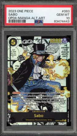One Piece CCG Sabo Manga Alternate Art OP04-083 PSA 10 Gem Mint - Image 1