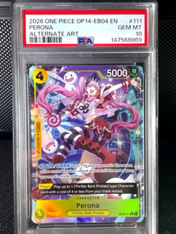2026 One Piece OP14-EB04 The Azure Sea's Seven Perona Alternate Art #111 PSA 10 - Image 4