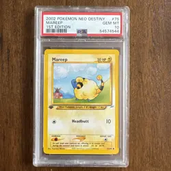 Pokemon 2002 1st Edition Neo Destiny WOTC Mareep #75 PSA 10 - Image 1