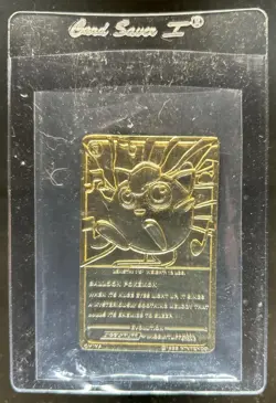 1999 Pokemon Burger King Pokeball Jigglypuff 23k Gold Plated Card #39 - Image 1