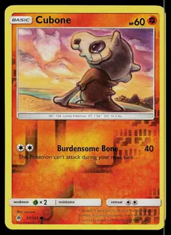 Pokemon Card Forbidden Light Cubone 57/131 Common Reverse Holo - Image 1