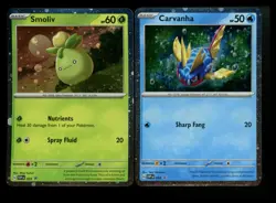 Smoliv 023 Carvanha 093 Black Star Promo COSMOS Holo Rare Pokemon Card Lot - Image 1