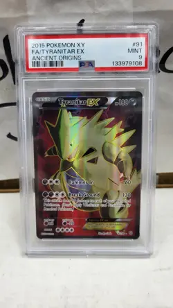 2015 TYRANITAR EX FULL ART XY ANCIENT ORIGINS POKEMON CARD TCG PSA 9 MINT #91/98 - Image 2