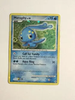 Pokemon Manaphy 9/130 Holo Rare Diamond & Pearl 2007 LP EXC Foil Card - Image 1