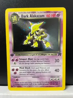 Pokemon Dark Alakazam 1/82 1st Edition Holo Rare Team Rocket Vintage - Image 1